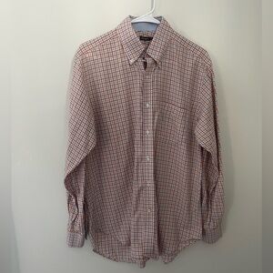 J. McLaughlin Men's Button Down Checkered Shirt - Orange and Blue